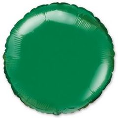 №977 Круг Зелёный фольгированный. С гелием. 45 см.