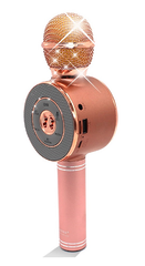 Беспроводной Bluetooth караоке-микрофон WSTER WS-669 с LED подсветкой розовый
