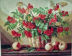 Картина раскраска по номерам на холсте 40х50 «Рябина» Владислава Лебедько