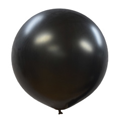 №21 Чёрный большой шар без рисунка (шёлк). Гелиевый, с обработкой 91 см