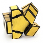 YJ 3x3x1 Ghost Mirror blocks золотой (Кубик Рубика ВайДжей 3х3х1 Гост Миррор блокс)