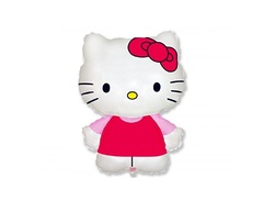 №087 Фигура с гелием. Hello Kitty с бантиком 67 см*49 см.