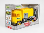 Авто "Middle truck" мусоровоз (желтый) в коробке