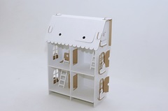 Кукольный домик из картона. Четыре комнаты (белый)