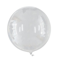 №04 Прозрачный большой шар без рисунка (латекс), наполненный гелием. С обработкой HI-FLOAT. 91 см.